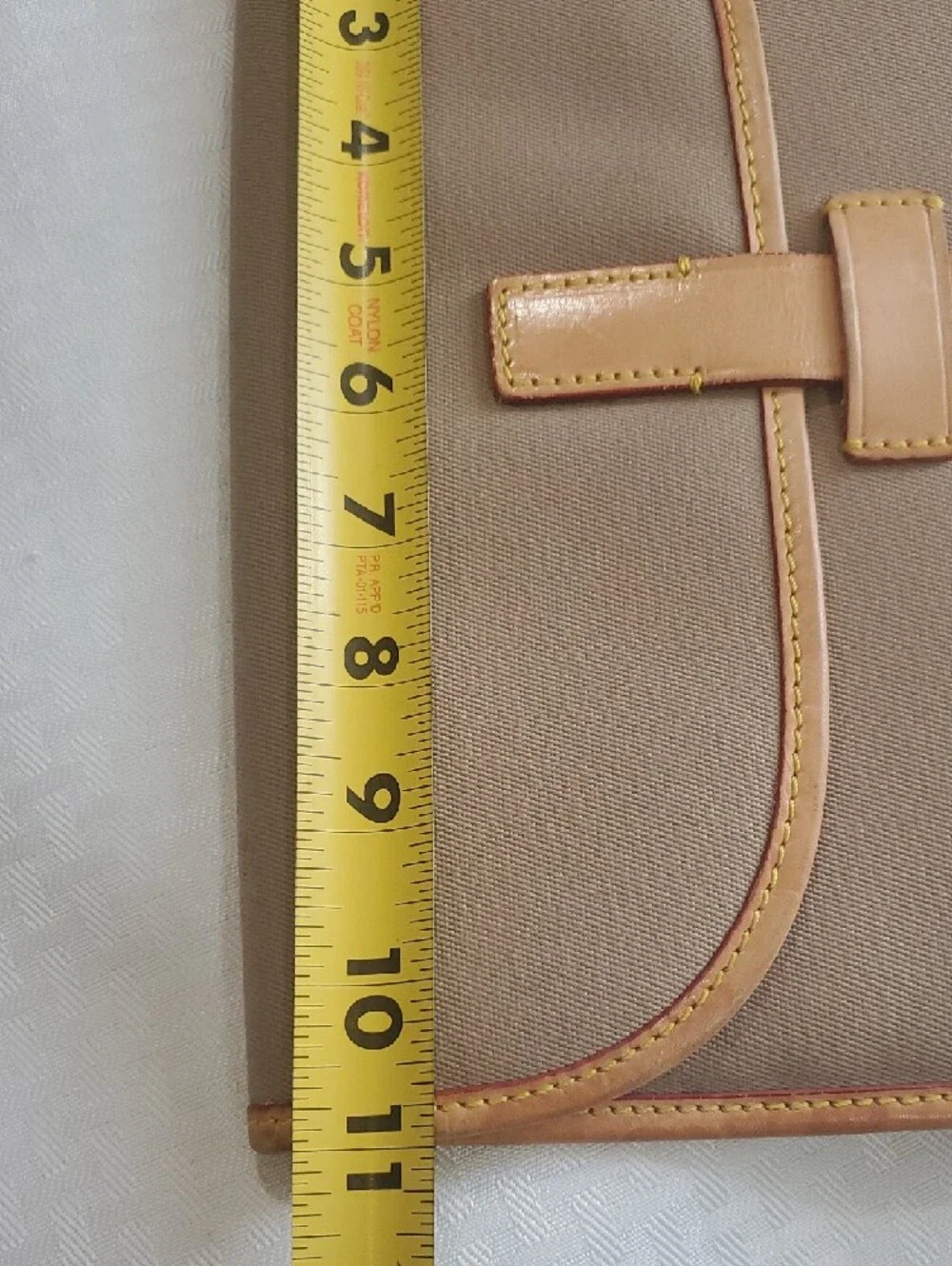 Dooney & Bourke Tan Canvas Ipod Folio with Light Brown Leather Trim